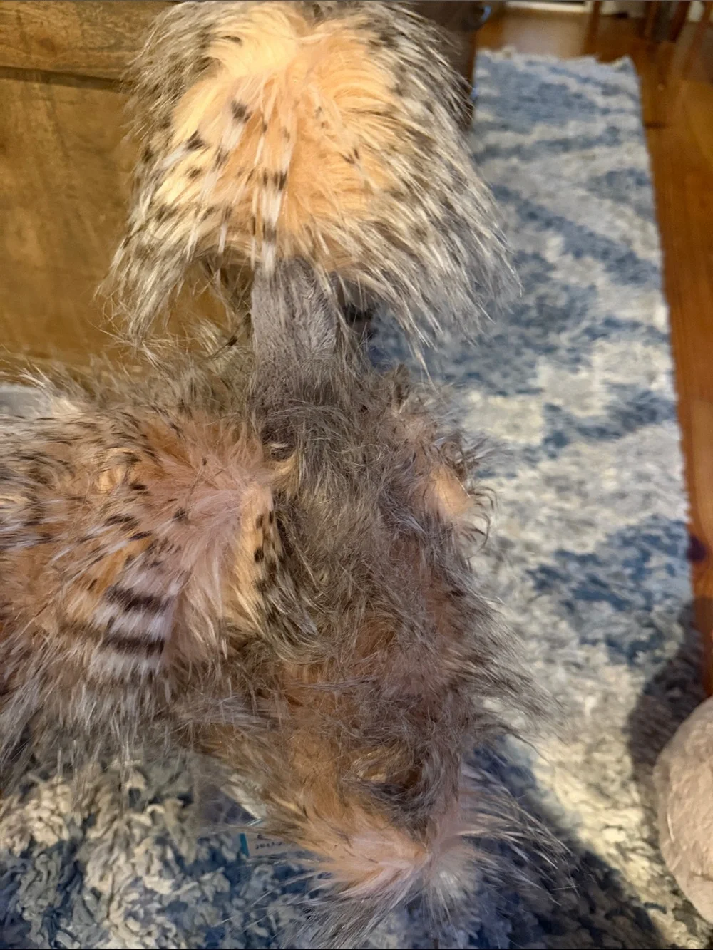 Plush Fur Odette the ostrich Jellycat in Gray and Tan - Cozy Interactive Toy. NW